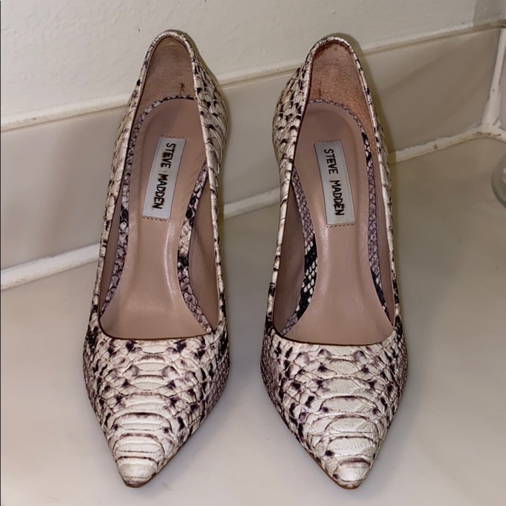 Steve Madden snake print heels